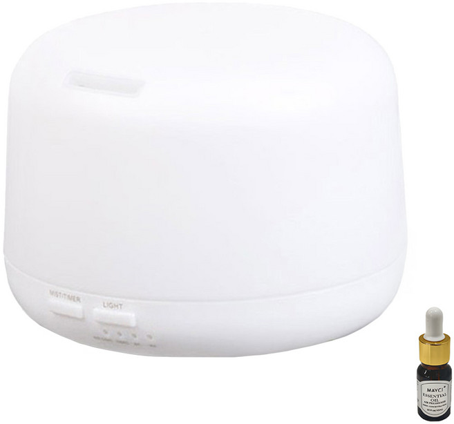 超音波香薰水氧機 + 1瓶精油 300ml容量 四合一 附贈遙控器, CAAD0029CS1, 彩光 白色
