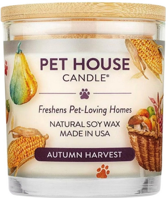 PET HOUSE 室內除臭寵物香氛蠟燭 秋季豐收, 255g, 1罐