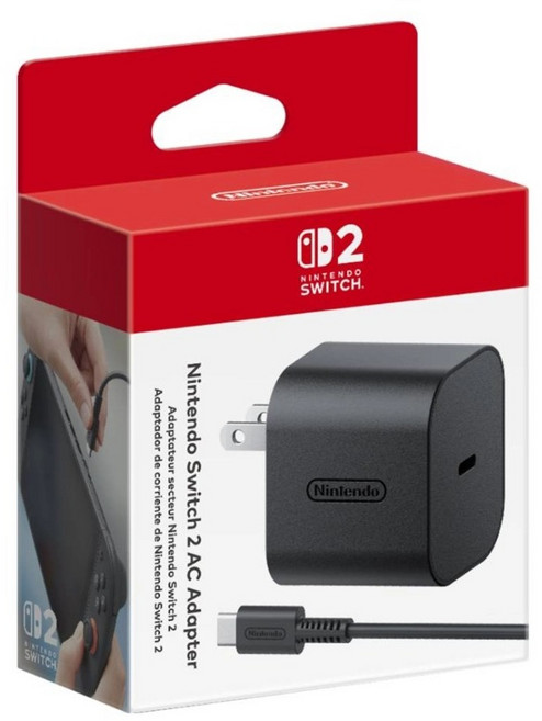 Nintendo 任天堂 SWITCH 2 AC變壓器, 黑色, 1個, 單一商品