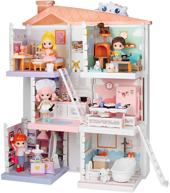 젠토이 마이 리틀 빌라 인형의 집 WS8971, 혼합색상, 1개