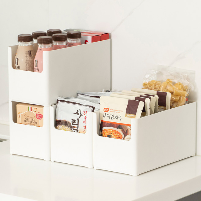 코멧 국내생산 심플한 팬트리 정리함, 1단, 화이트