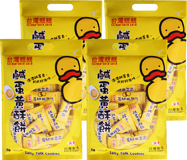 台灣親親 鹹蛋黃酥餅, 250g, 4袋