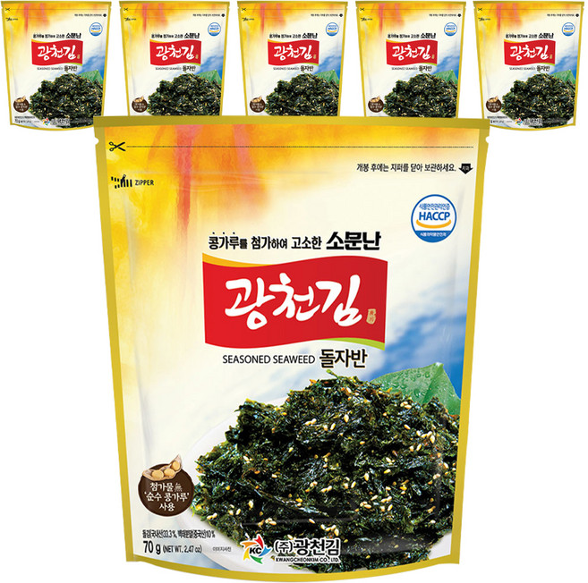 광천김 소문난 볶음 돌자반, 70g, 6개