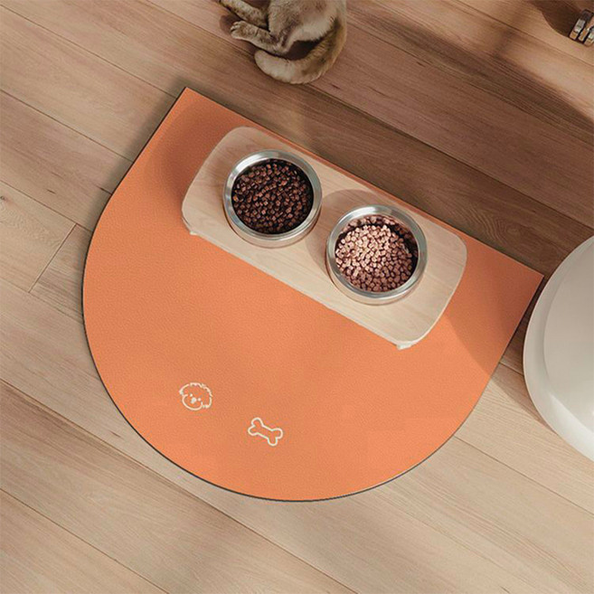 캣츠드림 고양이 강아지 미끄럼방지 규조프레 식사매트 00190 40 x 50 cm, 퍼피브라운타원, 1개
