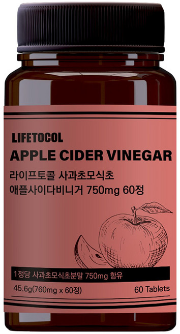 라이프토콜 사과초모식초 애플사이다비니거 750mg, 60정, 1개