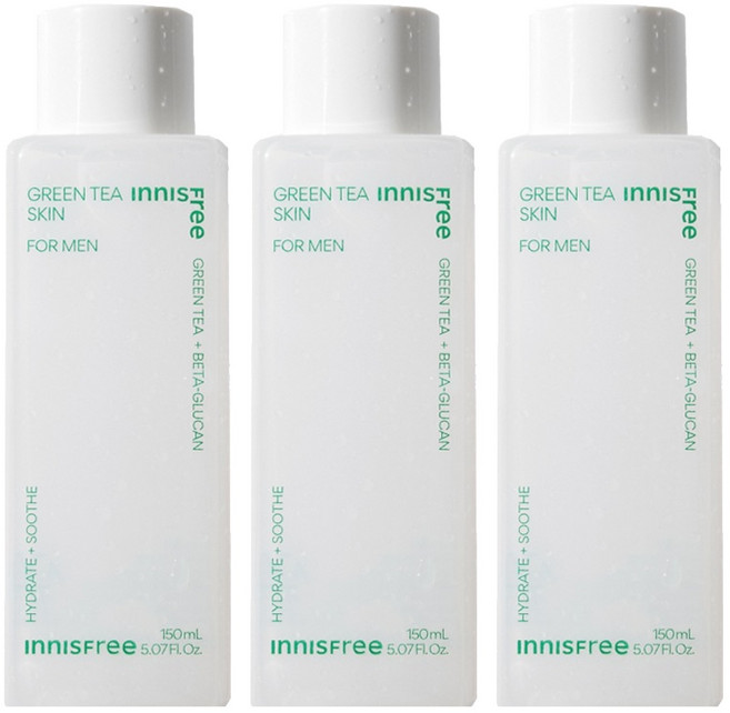 INNISFREE 綠茶男士爽膚水, 150ml, 3個