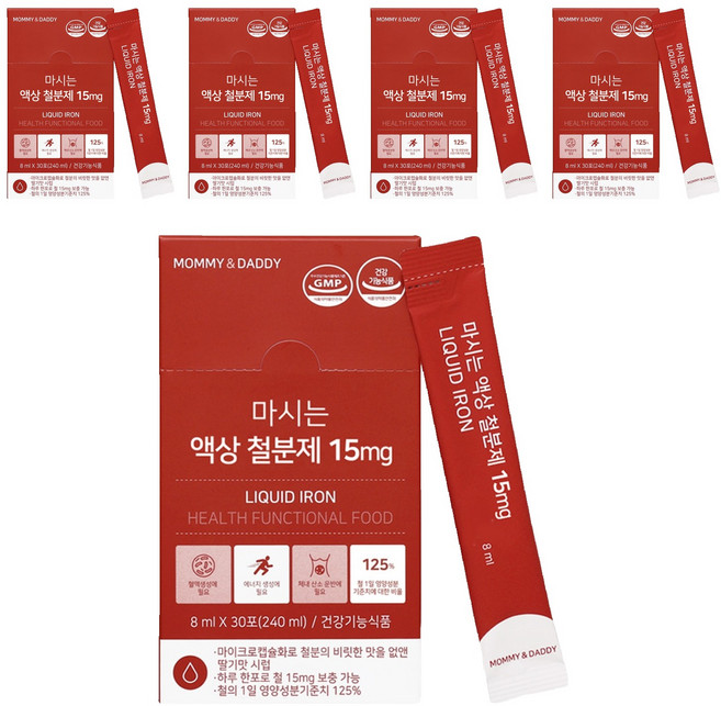 마미앤대디 마시는 액상 철분제 15mg, 240ml, 5개