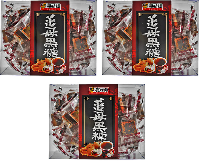 台灣尋味錄 薑母黑糖, 210g, 3盒, 1盒