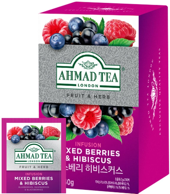 아마드티 믹스베리 앤 히비스커스 허브차 티백, 2g, 20개입, 1개 - 쿠팡