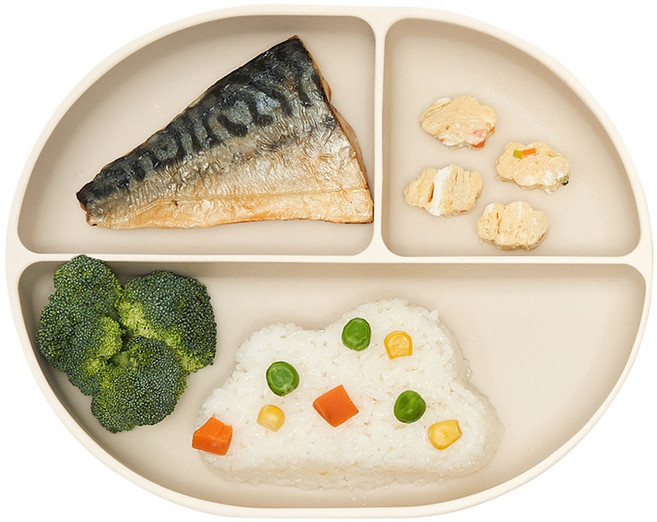 마더케이 허그 이유식 3구 흡착식판, 크림, 1개