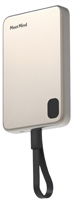 Meet Mind 吸附式線充行動電源 5000mAh Lightning 鋁合金款, LT003-L, 鈦色