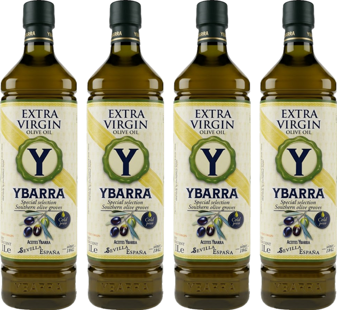 YBARRA 特級初榨冷壓橄欖油, 4瓶, 1L