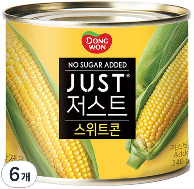 동원 JUST 노슈가 스위트콘, 340g, 6개