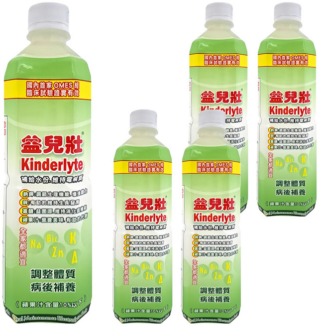 Hwei Yow 惠幼 Kinderlyte 益兒壯 電解質 電解水飲品 蘋果, 500ml, 5瓶