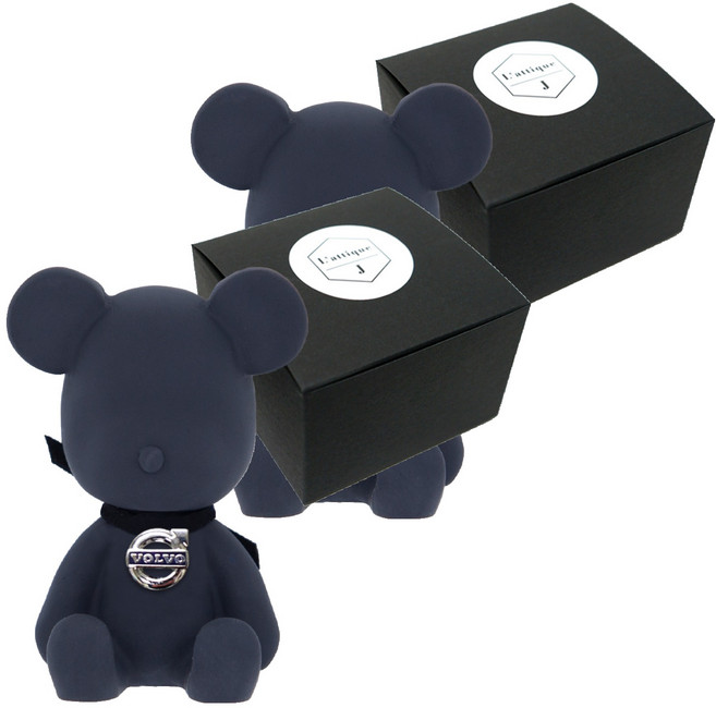 라띠크제이 엠블럼베어 차량용 방향제 볼보 블랙 + 클린코튼 5ml 리필 세트, 2개