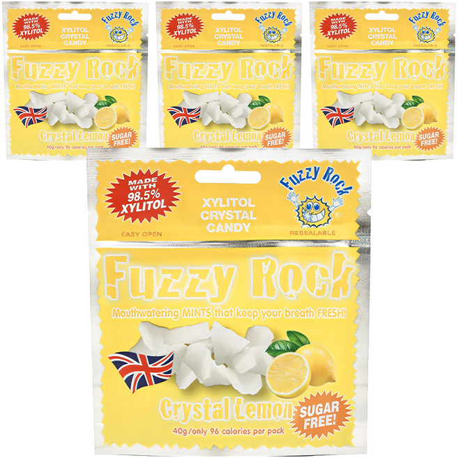퍼지락 자일리톨 크리스탈 캔디 레몬향, 40g, 4개