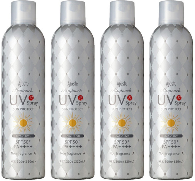Ajuste 愛伽絲 高效防曬噴霧 SPF50+ PA++++ 無香料 防水防汗, 4瓶, 320ml