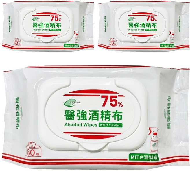 醫強 75%酒精布, 1入, 3包