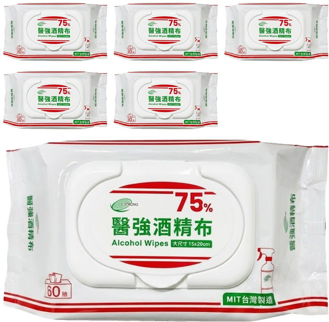 醫強 75%酒精布, 1入, 6包