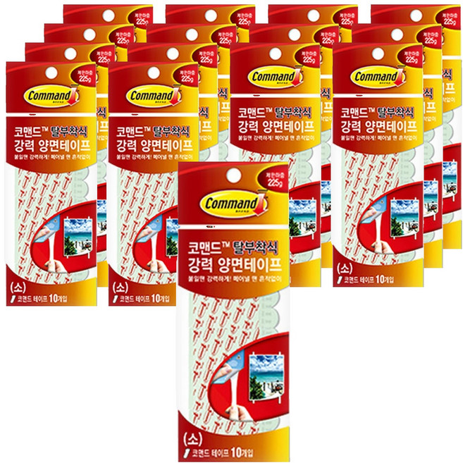 코맨드 3M 리필테이프 소형 10입, 화이트, 15개