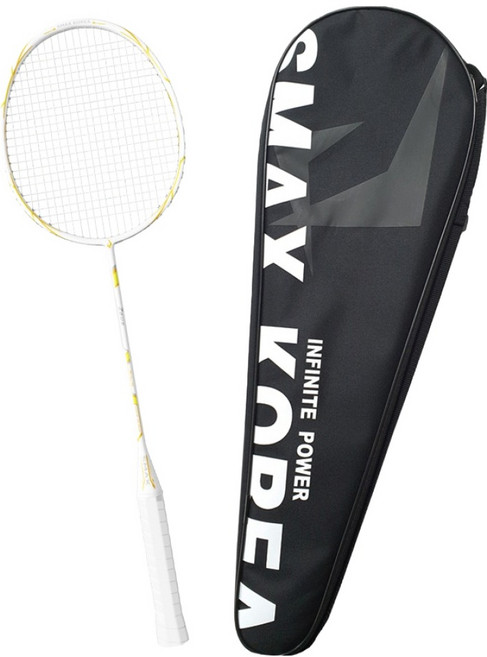 스맥스코리아 풀카본 초경량 배드민턴 라켓 78g, 1개, 제우스 화이트