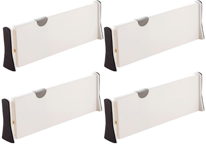 WithWin 抽屜橫豎固定隔板 中型, 4個, 白色