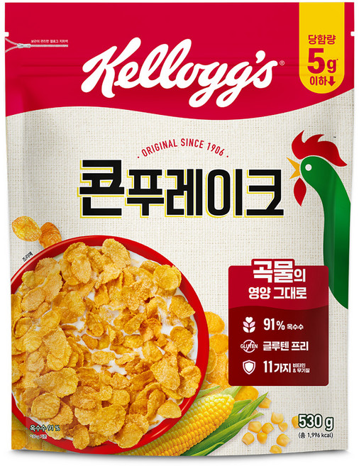 켈로그 콘푸레이크 시리얼, 530g, 1개