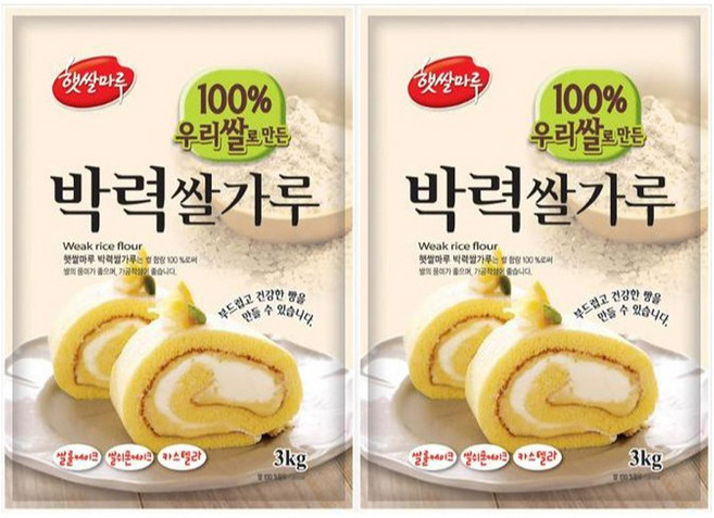 국내산 햇쌀마루 박력 쌀가루 베이킹 KOR2CCEA3, 2개, 3kg