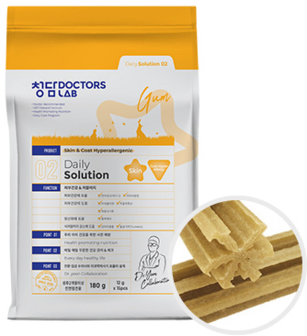 청담닥터스랩 강아지 데일리솔루션 덴탈껌, 피부건강/저알러지, 180g, 1개