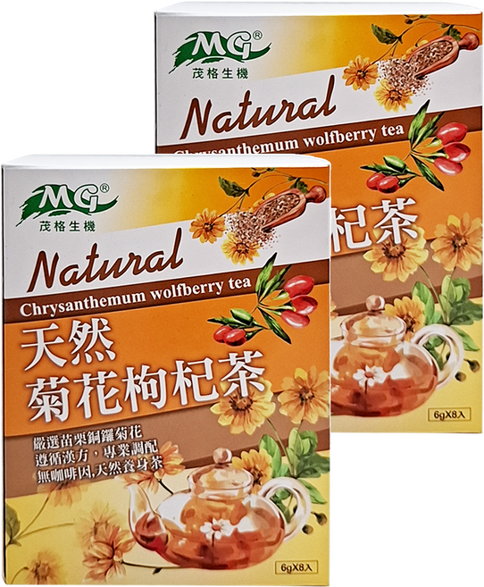 茂格生機 天然菊花枸杞茶, 6g, 8入, 2盒