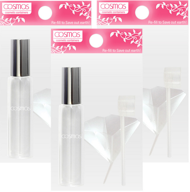 台灣 COSMOS 玻璃滾珠香水瓶 10ml, 透明色, 3組