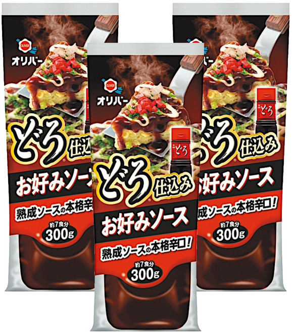 올리버 오코노미야끼 소스 매운맛, 300g, 3개