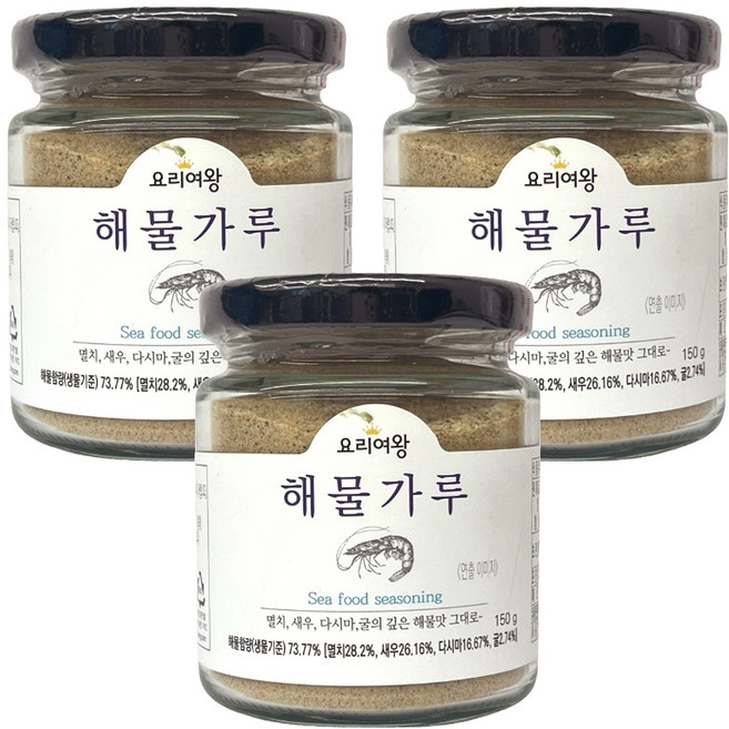 요리여왕 해물가루, 150g, 3개
