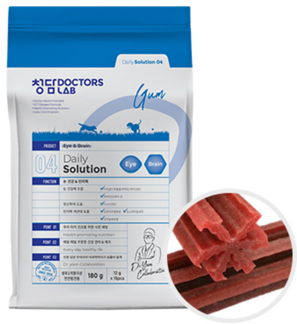 청담닥터스랩 강아지 데일리솔루션 덴탈껌, 아이 앤 브레인, 180g, 1개