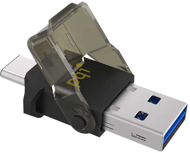 pqi 勁永 Connect 312 Type-C OTG 迷你讀卡機 USB 3.1 Type-C Type-A, 單一商品, 黑色, 1個