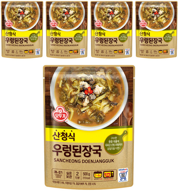 오뚜기 산청식 우렁된장국, 500g, 5개