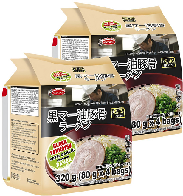 AceCOOK IPPIN 逸品 蒜香豚骨風味麵 80g, 8包