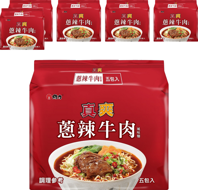 維力 真爽 蔥辣牛肉風味麵 75g, 30包