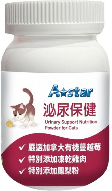 A star 貓用泌尿保健粉 6個月以上幼貓/成貓適用, 泌尿系統/腎臟護理, 1罐