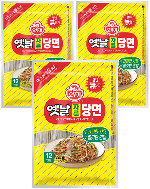 오뚜기옛날 자른당면, 300g, 3개