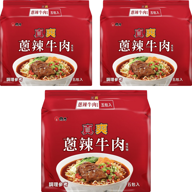 維力 真爽 蔥辣牛肉風味麵 75g, 15包