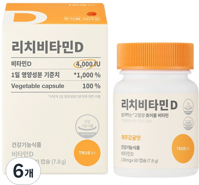 트루알엑스 리치 비타민D3 4000IU 7.8g, 60정, 6개