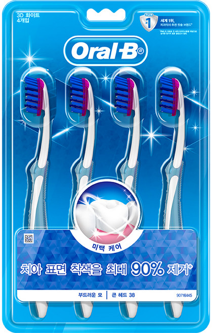 오랄비 프로플렉스 3D 화이트 칫솔, 4개입, 1개