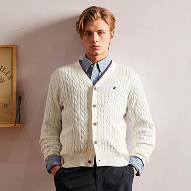 비버리힐스폴로클럽 남성용 어센틱 니트 면 가디건