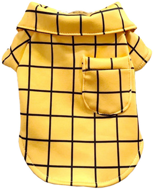 SassyDog 寵物睡衣, 黃色格子, 1件