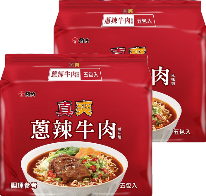 維力 真爽 蔥辣牛肉風味麵 75g, 10包