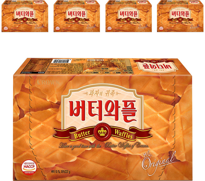 크라운 버터와플, 237g, 5개