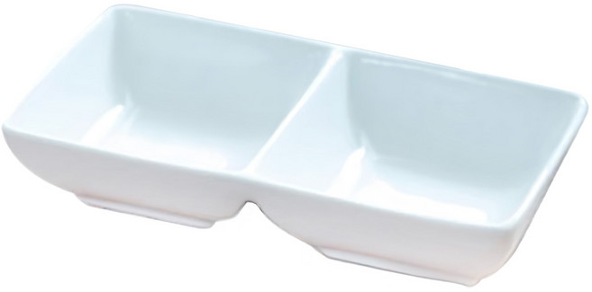 ERATO 陶瓷雙格醬料碟, 白色, 2個