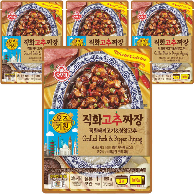 오즈키친 오뚜기 직화고추짜장, 4개, 180g