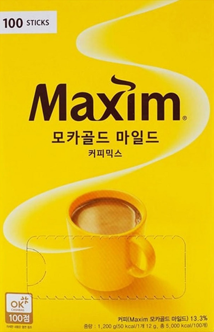 Maxim 麥心 摩卡經典三合一咖啡, 12g, 100條, 1盒